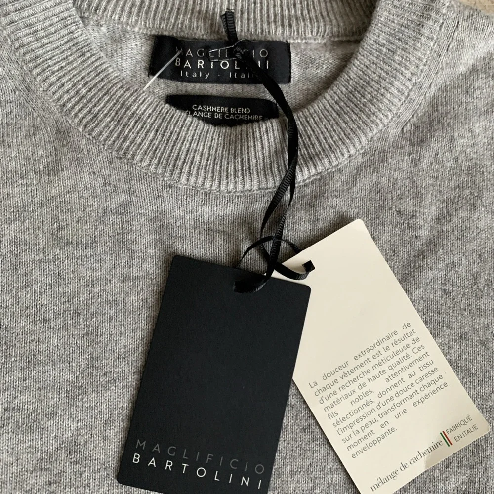 Maglificio Bartolini Cashmere Blend Sweater Men M Gray Crewneck Italy Luxury NWT